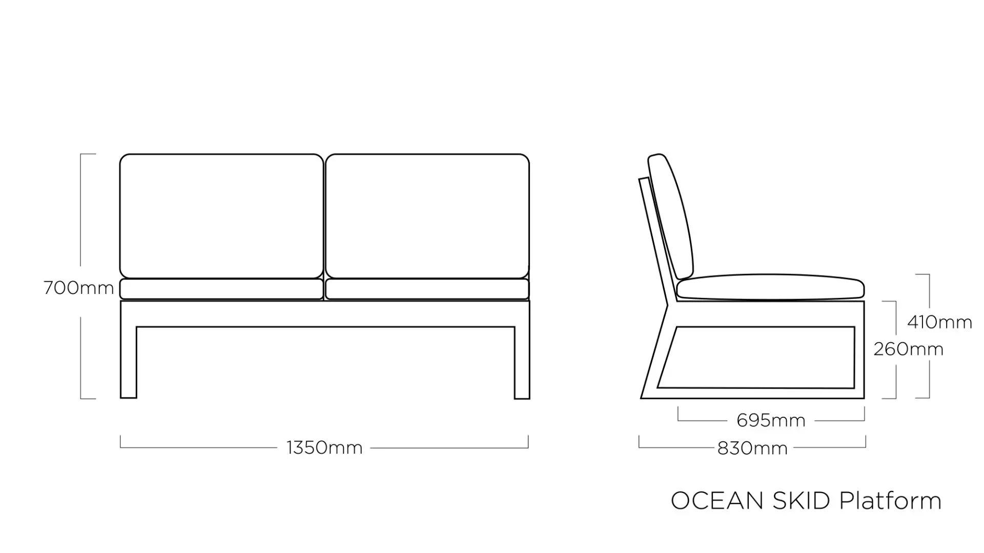 Dvojni sedež Kettler Ocean Skid Platform anthracite