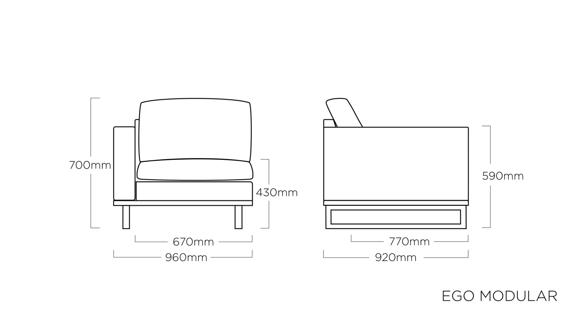 Krajni levi sedež Kettler Ego Modular anthracite