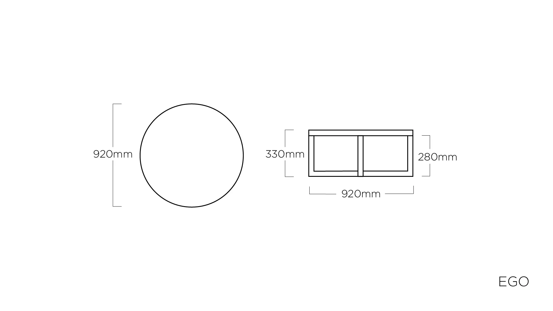 Lounge miza Ego Φ 92 cm