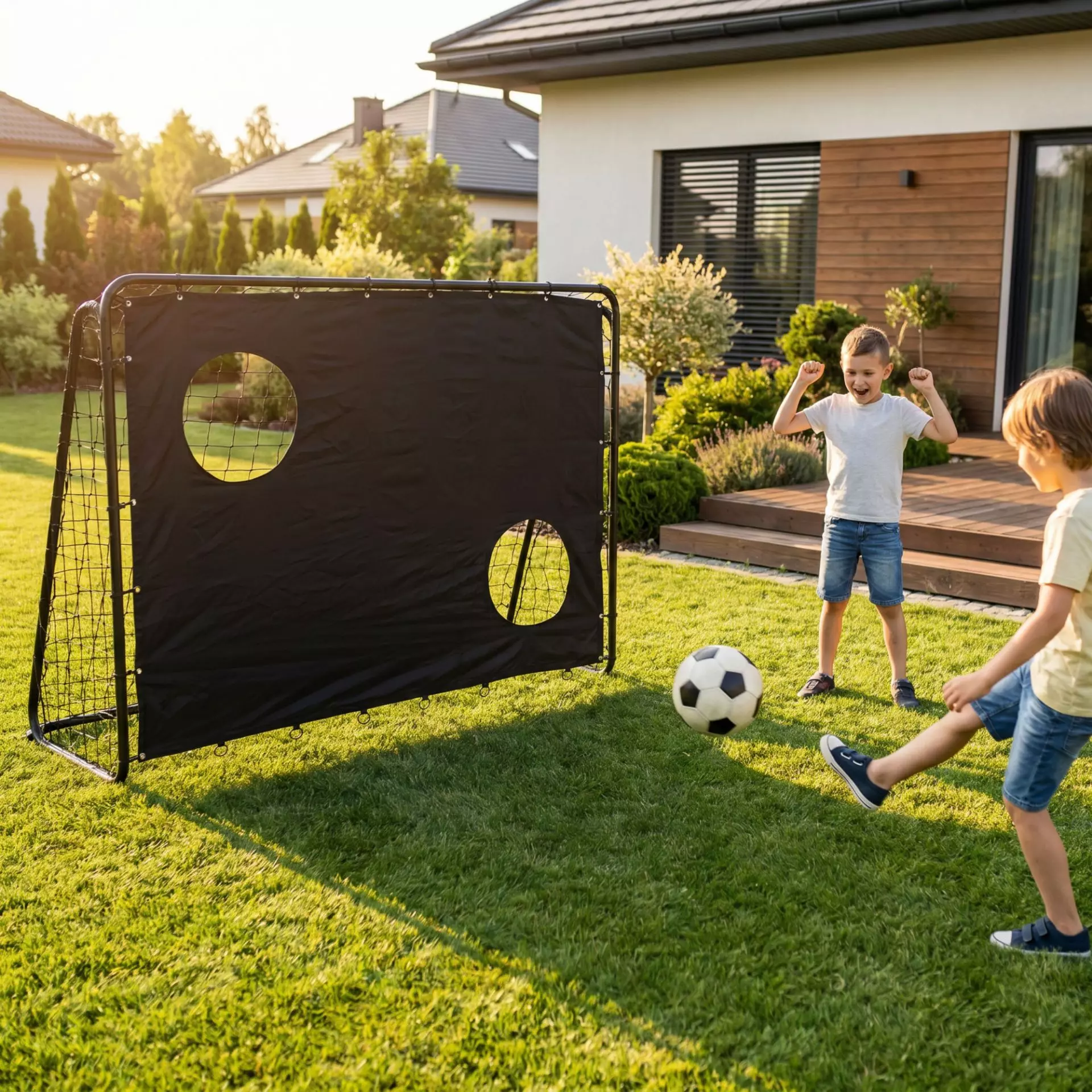 Nogometni gol Legoni Soccer 213 cm s steno