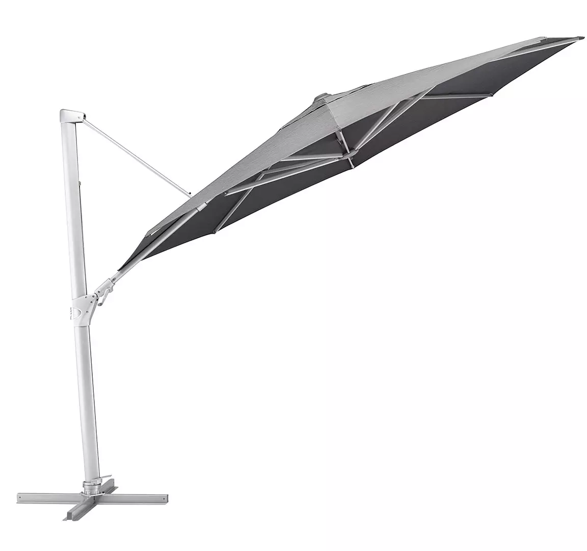 Senčnik Kettler Easy Swing s pokrivalom in podstavkom 350 cm, srebrn/charocal