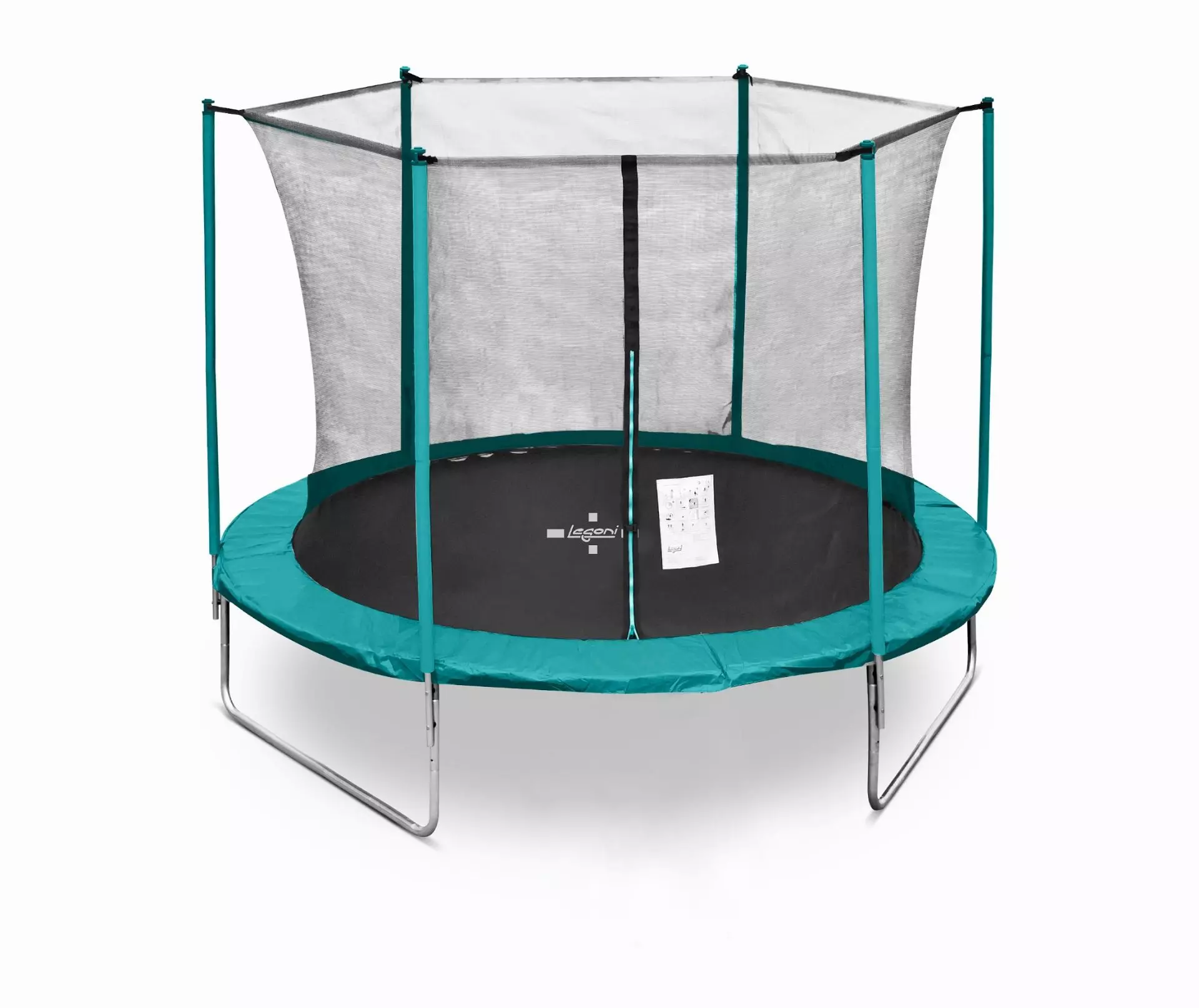 Trampolin LEGONI FUN z zaščitno mrežo 366 cm, temno zelena