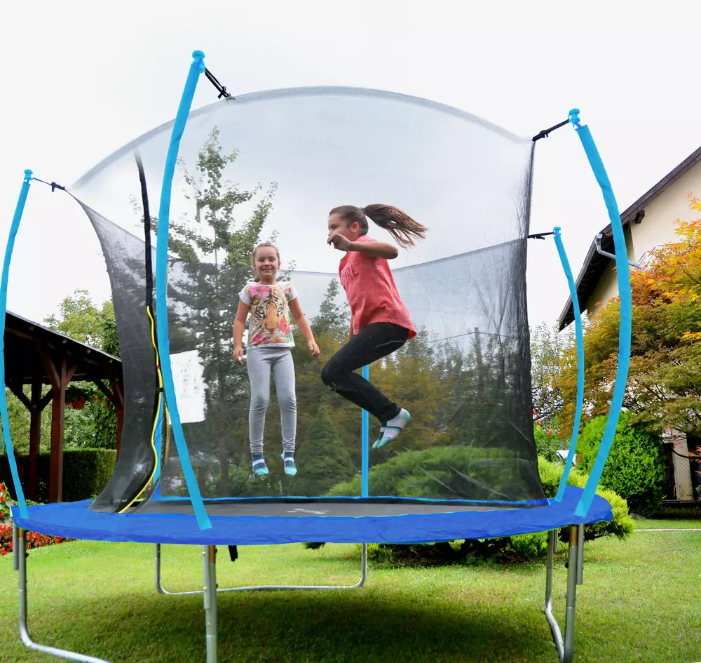 Trampolin LEGONI SPACE z zaščitno mrežo 366 cm, moder