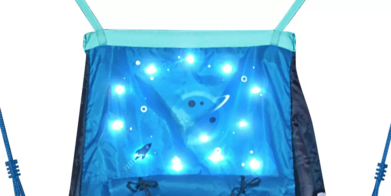 Viseča gugalnica gnezdo s šotorom Hudora Cosmos, LED, 90 cm