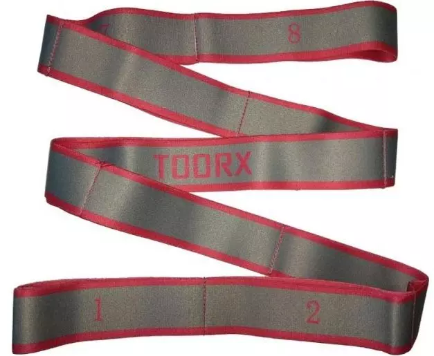 Elastični trak z zankami iz tekstila light Toorx, siv