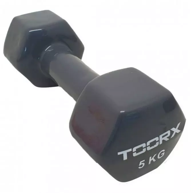 Ročka vinil Toorx 5 kg, temno siva
