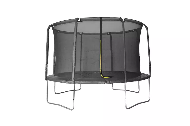 Trampolin LEGONI AERO z zaščitno mrežo 366 cm, črni