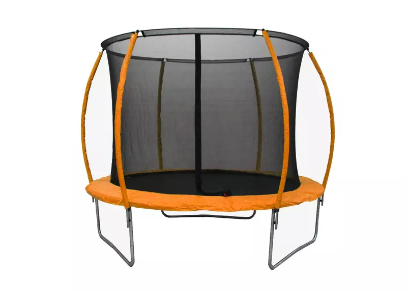 Trampolin LEGONI SPACE z zaščitno mrežo 366 cm, oranžen