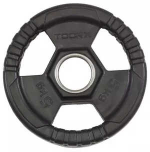 Gumirana olimpijska utež Toorx 5 kg, fi50mm, trojni prijem
