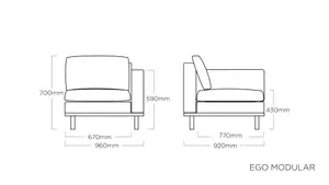 Krajni desni sedež Kettler Ego Modular silver
