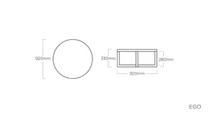 Lounge miza Ego Φ 92 cm