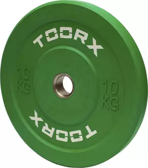 Olimpijski bumper kolut Toorx 10 kg, zelen
