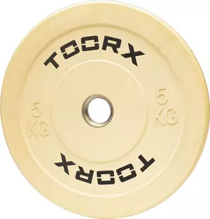 Olimpijski bumper kolut Toorx 5 kg, bel