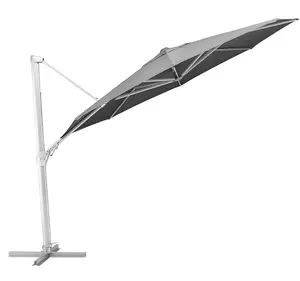 Senčnik Kettler Easy Swing s pokrivalom in podstavkom 350 cm, srebrn/charocal