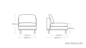 Srednji sedež Kettler Ego Modular anthracite