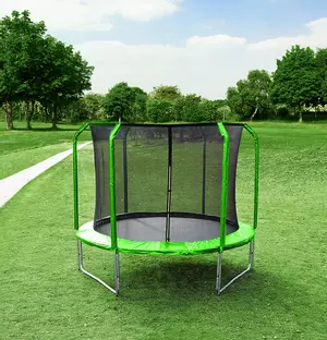 Trampolin LEGONI AERO z zaščitno mrežo 305 cm, zelen