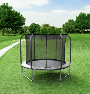 Trampolin LEGONI AERO z zaščitno mrežo 366 cm, črni