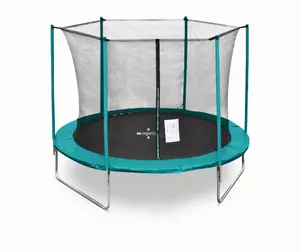 Trampolin LEGONI FUN z zaščitno mrežo 366 cm, temno zelena