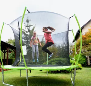 Trampolin Legoni Space z zaščino mrežo 305 cm, zelen