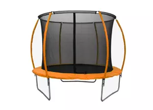 Trampolin LEGONI SPACE z zaščitno mrežo 366 cm, oranžen