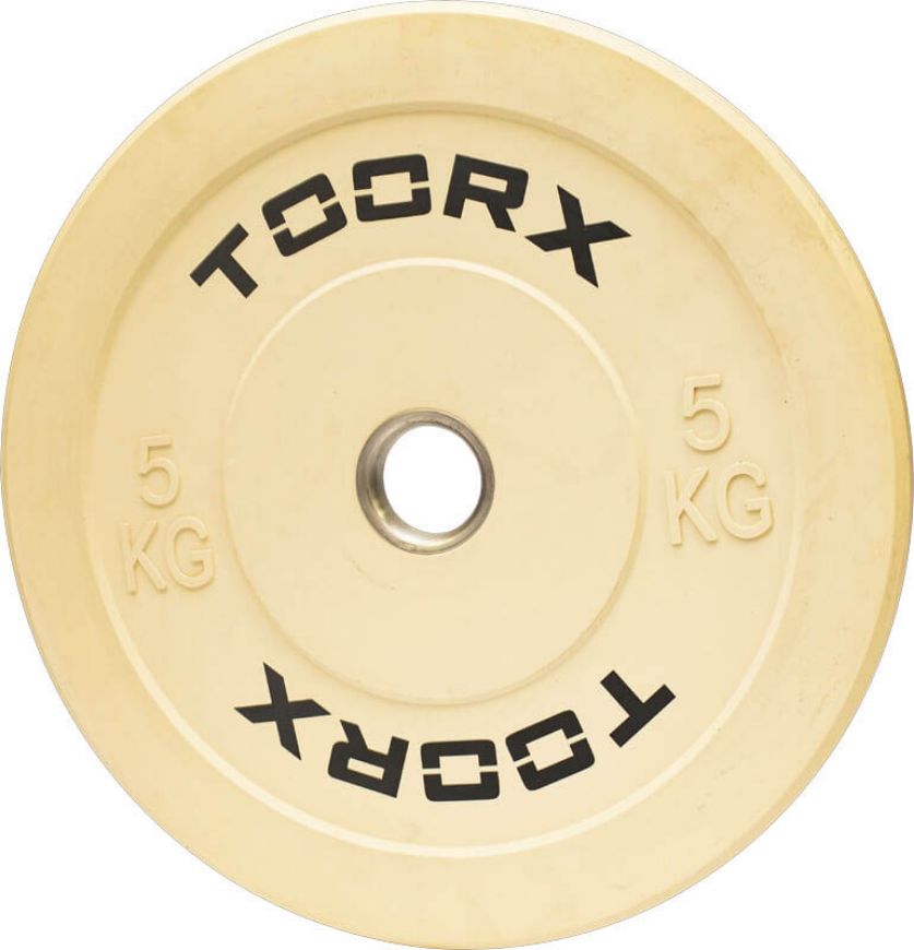 Slika Olimpijski bumper kolut Toorx 5 kg, bel