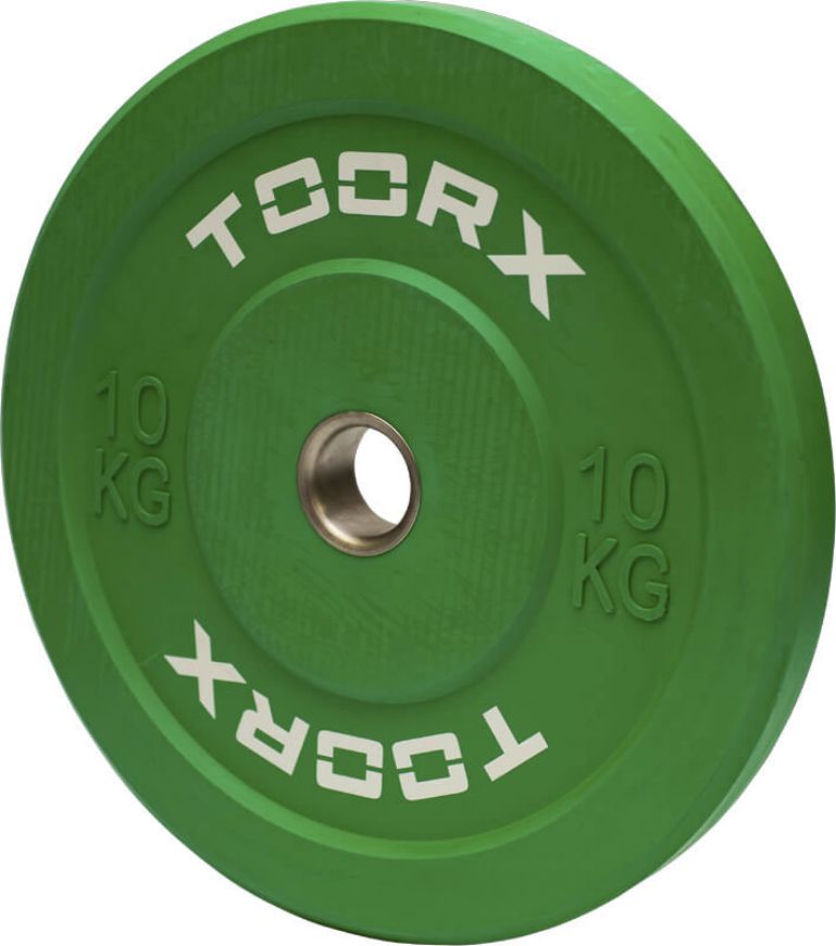 Slika Olimpijski bumper kolut Toorx 10 kg, zelen